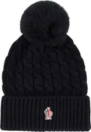 Moncler Berretto Grenoble in lana con pon-pon - - Accessories - Donna - Nero - ONE SIZE