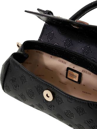 Guess Womens Handbag Black Logo Polyurethane Bags - Handbags