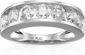 Vir Jewels 2 cttw White Diamond Wedding Band for Women 14K Gold Channel Set