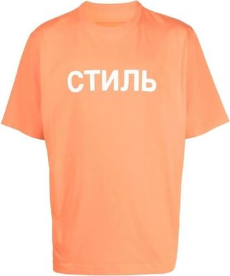 Heron Preston Ctnmb Logo T-Shirt - Heren - T-shirts - Oranje - M - Katoen - Tops