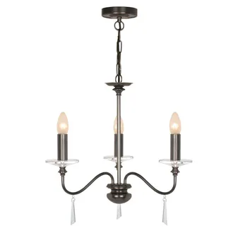 Netlighting Finsbury Park 3 Light Chandelier Old Bronze in Brown