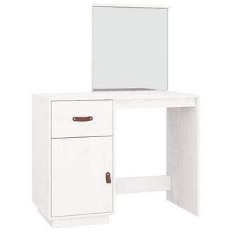 Berkfield Home Dressing Table White 95x50x134 cm Solid Wood Pine | Size: 95 x 50 x 134 cm