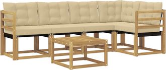 vidaXL Conjunto De Sof&aacute;s De Exterior 6 Uds. Y Beige Vidaxl