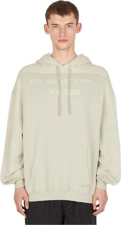 Applied Art Forms Spray Stencil Hooded Sweatshirt - Heren - Hoodies - Beige - L - Katoen - Hoodies & sweatvesten