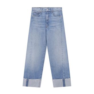 Mother Wide Jeans, female, Blue, Size: W32 The Full-Pipe Flood Jeans