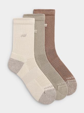New Balance Mens Embroidered-logo padded ribbed socks 3-pack