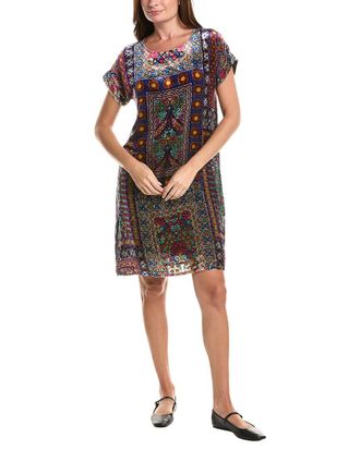 Johnny Was Daiyu Burnout Silk-Blend Mini Dress