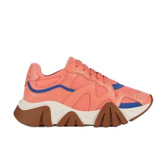 Versace Orange Leather Chunky Mens Sneakers