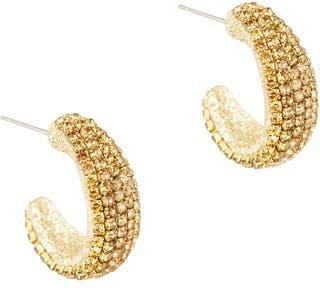 Deepa Gurnani Biles Crystal Hoop Earrings in Gold at Nordstrom Rack