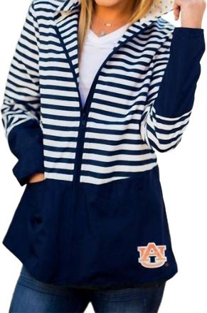 Gameday Couture Auburn University On The Move Striped Jacket In Blue