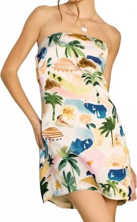 Dress Forum Isla Bonita Strapless Back Detail Mini Dress In Resort Isle