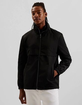 Ted Baker Mens Ted Baker Basham Mens Nylon Sateen Hooded Jacket - Black - Size: 42/Regular