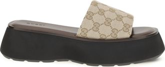 Gucci Womens Sandals Oversized Sole Slider Vintage Sand Upper: Fabric