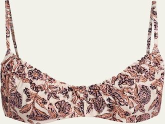 Ulla Johnson Jaya Ruched Bikini Top