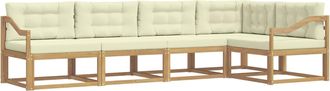 vidaXL Conjunto De Sof&aacute;s De Exterior 4 Uds. Blanco Y Crema Poli&eacute;ster Vidaxl