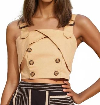 Eva Franco Trench Buttoned Blouse In Light Sand