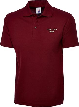 Generic New Personalised Embroidered UC 124 Polo Shirt Workwear, Uniform (Maroon, 4XL, 4X_l)