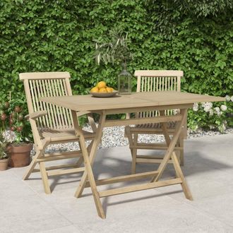 vidaXL Vidaxl - Mesa De Jard&iacute;n Plegable Madera Maciza De Teca 120x70x75 Cm