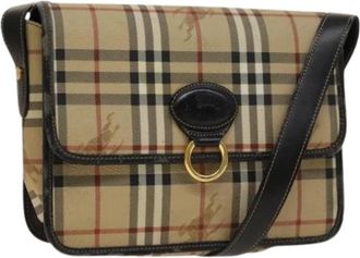 Burberry Pre-owned Cross Body Bags, female, Beige, Size: ONE SIZE Pre-owned Vintage PVC Shoulder Bag