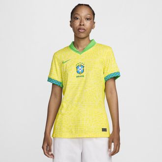 Nike Brazil 2024 Stadium Home Nike Womens Dri-FIT Soccer Replica Jersey in Yellow | FJ4334-706