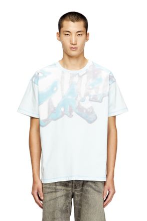 Diesel T-shirt with faded graphic print - T-Shirts - Man - Blue