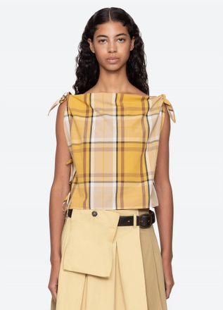Sea New York Copeland Plaid Top In Yellow