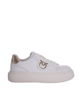 Pinko White Lace Up Sneakers