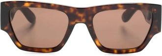 Alexander McQueen Bruine Vierkante Zonnebril Schildpad Effect - Heren - Zonnebrillen - Bruin - ONE Size - Accessoires