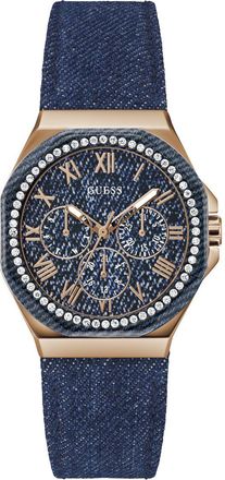Guess Glaze WoMens Blue Watch GW0753L5 Leather - One Size