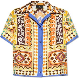 Etro Zijden korte mouwen shirt - Dames - Overhemden - Veelkleurig - XS - Overhemden