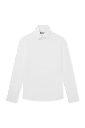 Canali Travel Slim-Fit Cutaway-Collar Stretch-Cotton Jersey Shirt