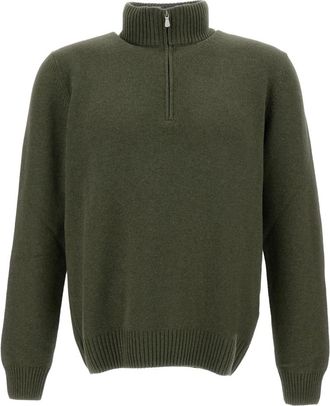 Gran Sasso Truien & Vesten, Heren, Groen, M, Wol, Geribbelde coltrui