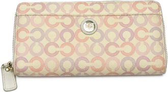 Coach Beige Leather Long Wallet (Bi-Fold) (Pre-Owned)