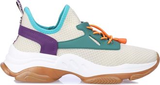 Steve Madden Womens Match-E Trainers in Cream Textile - Size UK 4