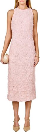 endless rose Floral Appliqu&eacute; Sleeveless Midi Dress in Pink at Nordstrom, Size Medium