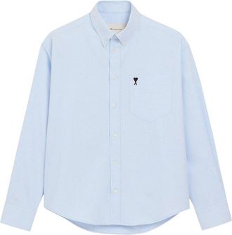 Ami Boxy Fit Shirt Button Down Collar And Embroidered Ami de Coeur