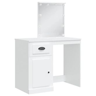 Berkfield Home Beautiful Dressing Table with LED Lights White 90x42x132.5 cm