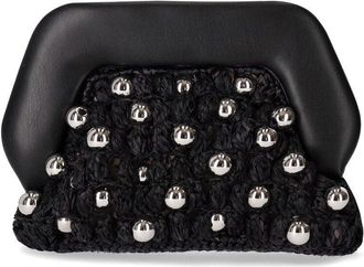 Themoir&egrave; CLUTCH GEA STRAW BEADS NERA THEMOIR&egrave;