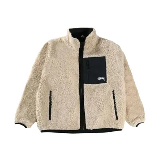 St&uuml;ssy Sherpa Reversible Jacket - Heren - Sport - Beige - Maat: S Fleece