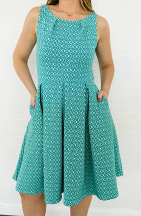 Leota Anita Fit-And-Flare Dress In Turquoise