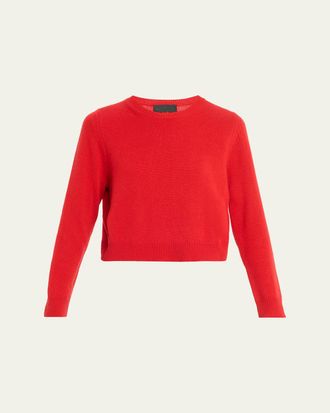 Nili Lotan Venus Dark Rust Cashmere Crop Sweater
