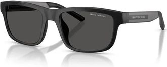 A|X Armani Exchange Rechthoekige Zonnebril - Heren - Zonnebrillen - Zwart - 55 MM - Accessoires