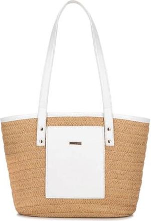 Sac Bandoulière Paille Beige Tressé Zippé - Fourre-tout Élégant Voyage