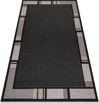 RugsX Rugsx - Alfombra De Cuerda Sisal Floorlux 20195 Negro/plateado Black 240x330 Cm