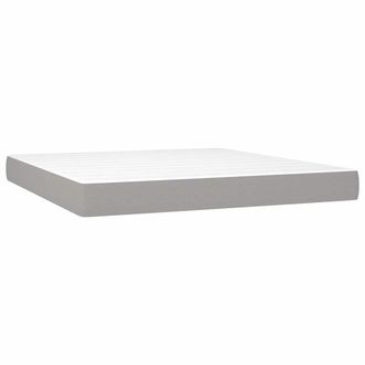 vidaXL Colch&oacute;n De Muelles Ensacados Firmeza Media Tela Gris Claro 152x203x20 Cm Vidaxl