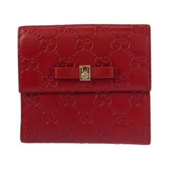 Gucci Pre-owned Wallets, female, Red, Size: ONE SIZE Pre-owned Guccissima Leather Wallet