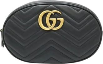 Gucci Pre-owned Leather Belt Bag - Dames - Vintage Heuptassen - Zwart - ONE Size - Leer - Vintage