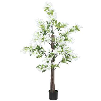 HOMCOM Potted Artificial Plants Honeysuckle Flower for Indoor Outdoor - White | TJ Hughes