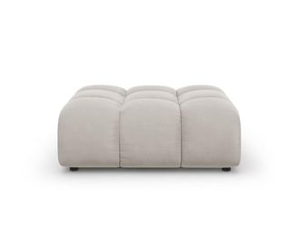 Cosmopolitan Design Puf de terciopelo beige claro