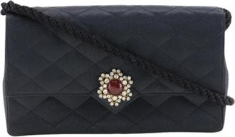 Chanel Pre-owned Satin chanel-bags - Dames - Vintage Schoudertas - Zwart - ONE Size - Satijn - Vintage